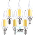 Luxrite CA11 LED Bulbs 7W (100W Equivalent) 800LM 3500K Natural White Dimmable E12 Candelabra Base 6-Pack LR21649-6PK